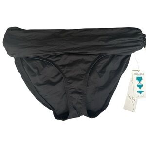 NWT Anne Cole | Black 3 way Convertible High Waist Shirred Swim Bottom